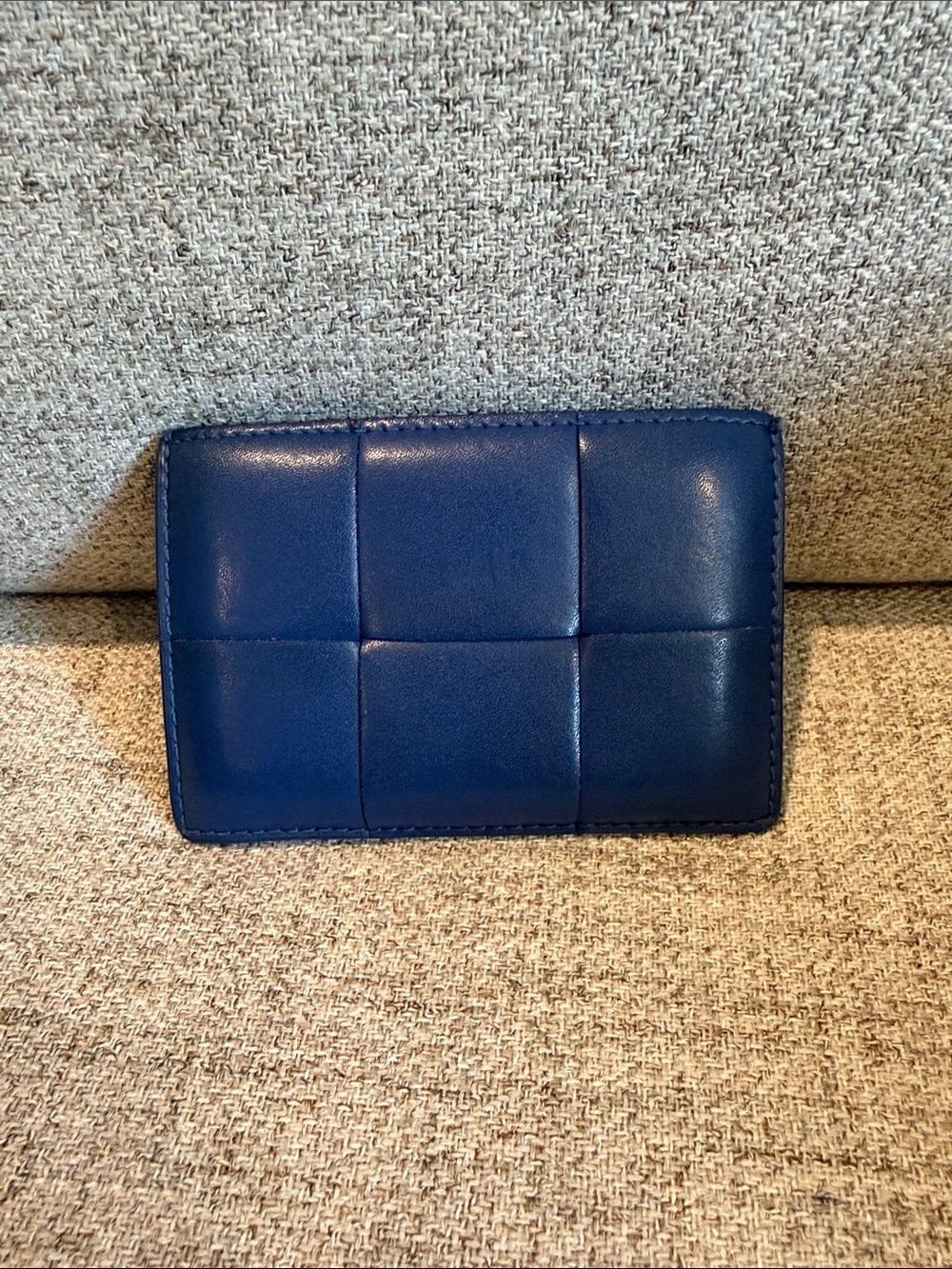 Bottega Veneta Cassette Card Holder Minimalist Wallet-Blue-Gently used